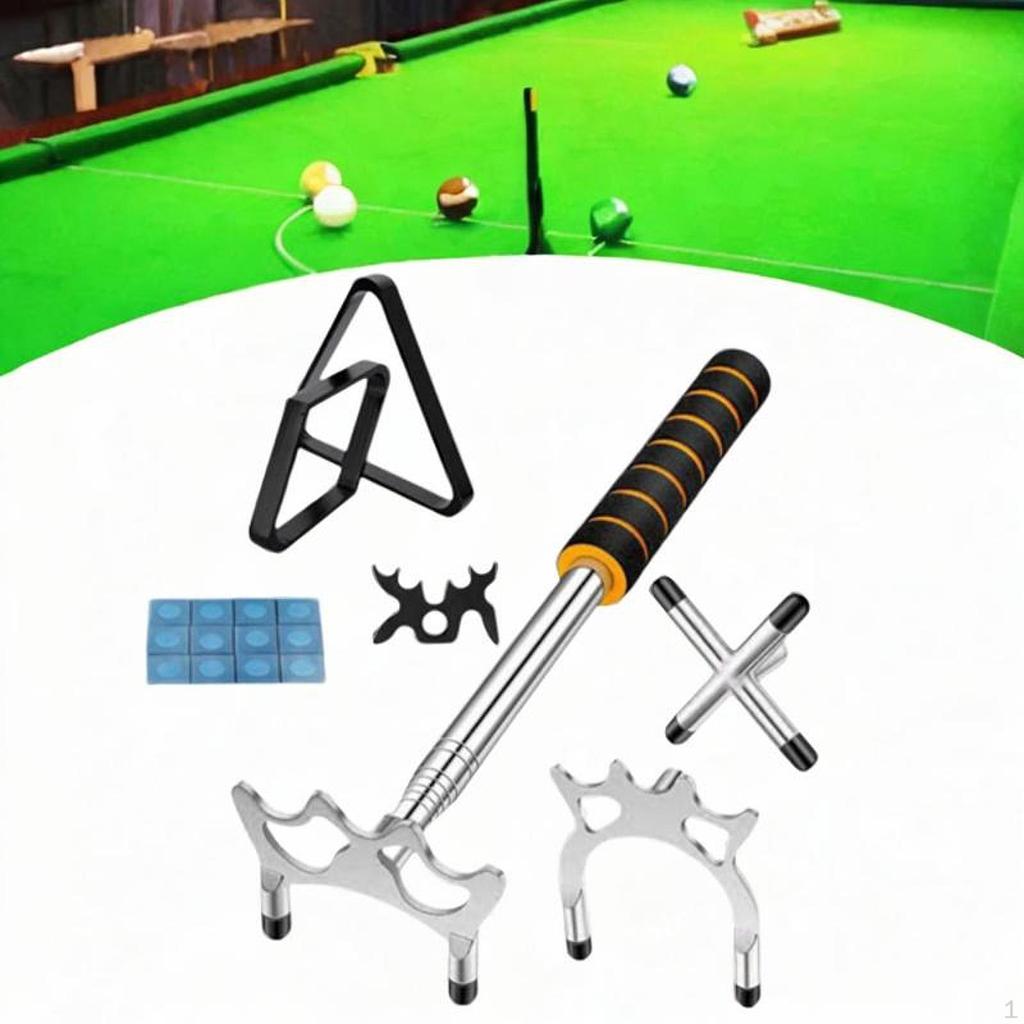 Billiard Bridge, Retractable Pool Stick, Snooker Cue Bridge Rest with Head for