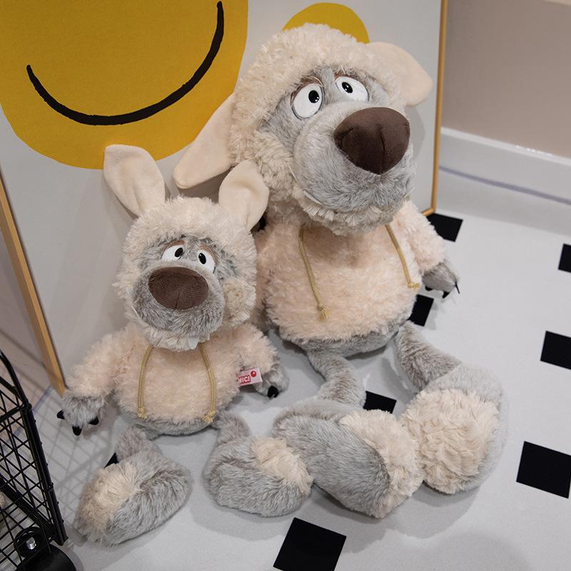 Hot wolf plush doll in sheep's clothing cute little wolf cub doll hat can be taken off for children's gifts
