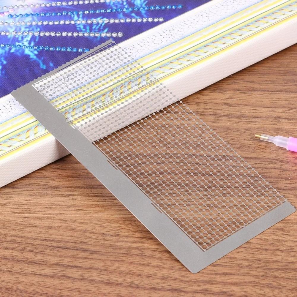 Stainless Steel DIY Diamond Painting Cross Ruler Solid Color Diamond Painting Tools Cross Stitch Tools Square Ruler