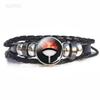 Naruto Inspired Sharingan Black Leather Men's Bracelet - Anime Gift