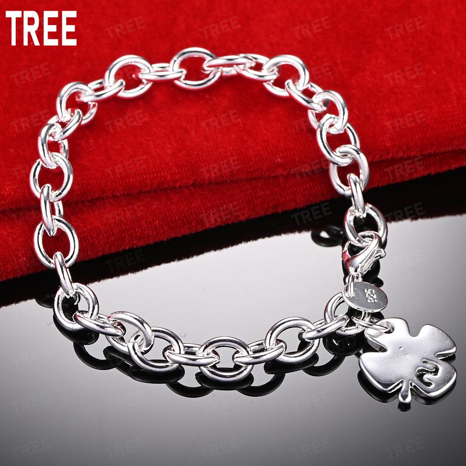 925 Sterling Silver Simple Five-Pointed Star Side Chain Beautiful Bracelet Gift Jewelry
