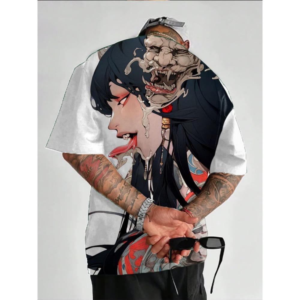 Sexy Beauty 3D Printed T-shirt Anime Men's and Women's Short Sleeves
