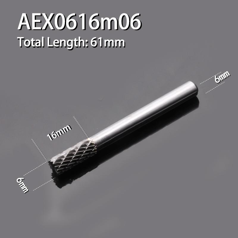 Rotační pilník z wolframové oceli 1ks štěrbina pro kuličky s čepelí na horní straně Válcová fréza ze slitiny karbidu Typ sloupce pro frézu 3-16 mm