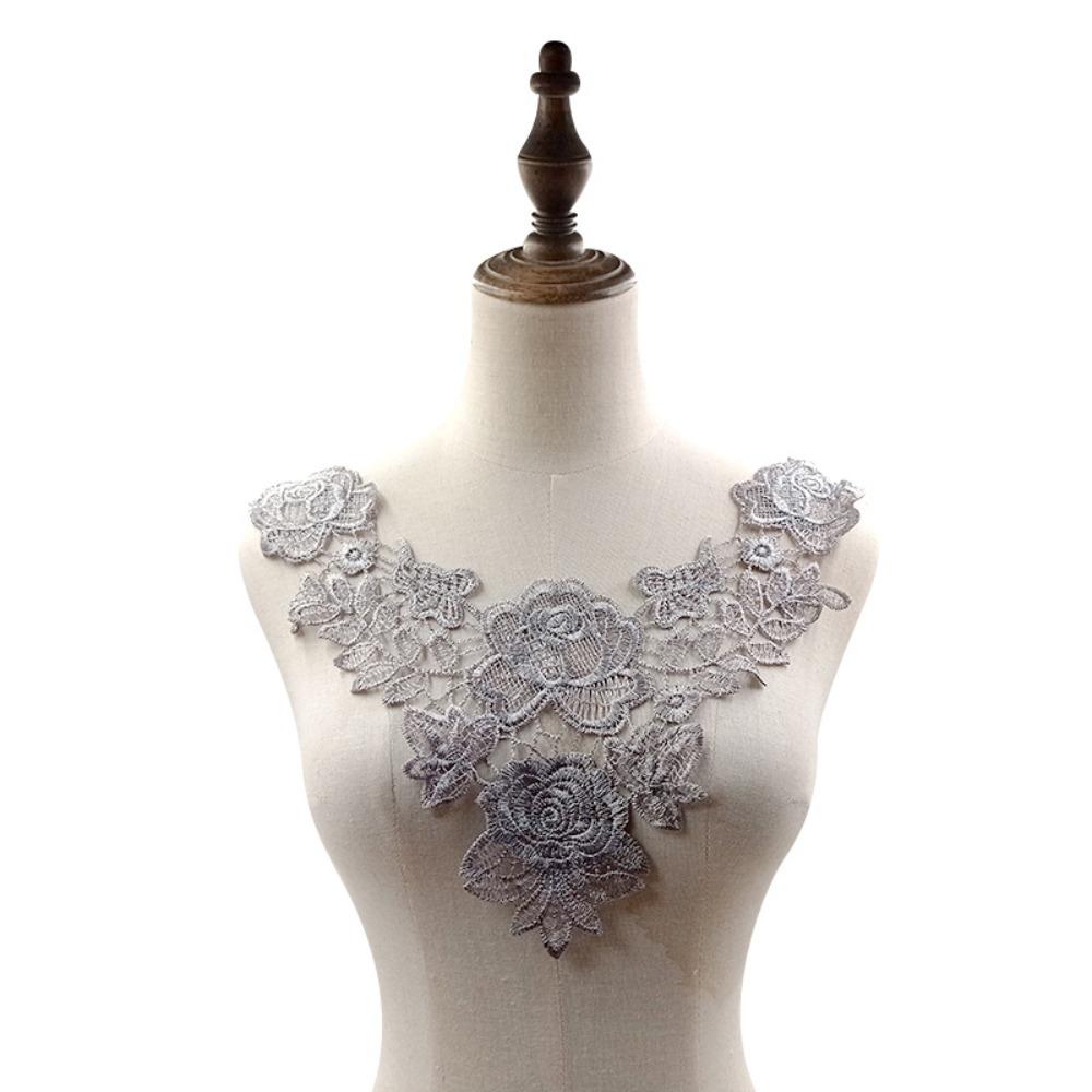 6PCS Fashion Fake Collar Hollow Out Pattern Flower Collar Embroidered Collar  Casual Wear