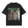 There Is Motion At Your Front Door Tung Tung Tung John Pork Men T Shirts Washed Vintage Tee Shirt Short Sleeve Crewneck Tshirt