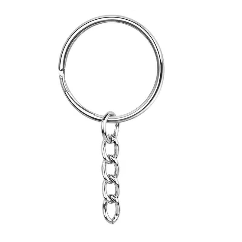 30 Set Keychain Rings for Crafts, Keychains for Resin Include Key Rings with Chain, Jump Rings, Screw Eye Pins for DIY Keychain Making