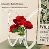Clear Acrylic Butterfly Vase High Transparent Hydroponic Flower Holder for Birthday Party Table Centerpiece