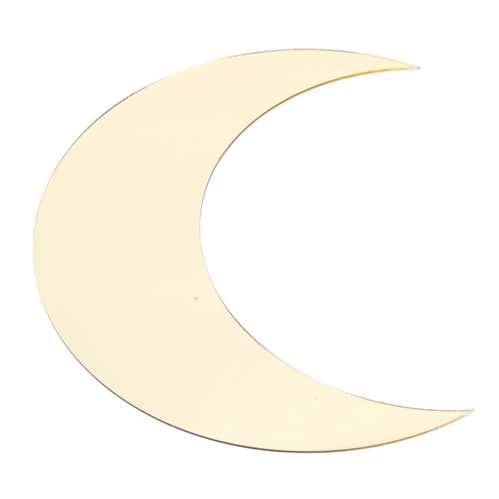Moon Shape Mirror Wall Sticker Acrylic Decorative Background Decal for   Corridor