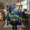 1PC Chameleons and Plants  Print FlAannel Blanket, High quality Comfortable for All Seasons, Home Decor, Warmth and Comfort