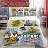 3pcs Duvet Cover Set (1*Duvet Cover + 2*Pillowcase, Without Core), Custom Name Bamse Pattern Bedding Set, Home Bedroom Decor Gift