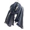 Windproof Striped Pleated Shawl Thicken Men Scarf High Quality Winter Cashmere Scarf  Female