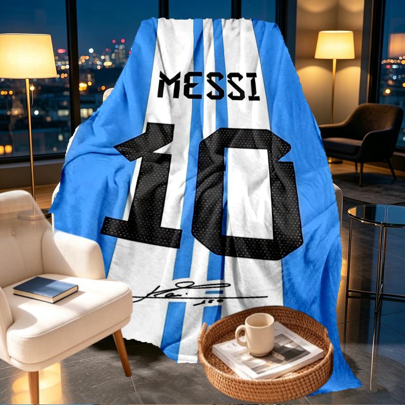 Coperta Stampata Lionel Messi - Morbida e Confortevole, per Camera da Letto, Viaggio, Divano, Decorazione Casa - Regalo di Compleanno Natale per Amico