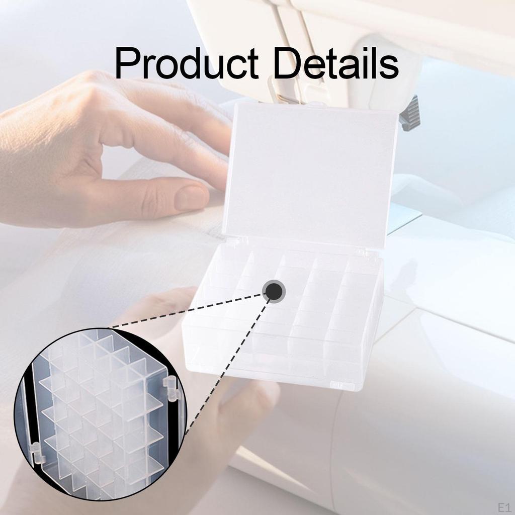 Bobbin Storage Box Case Practical Organizer Clear Container Protection Household 60 Grids