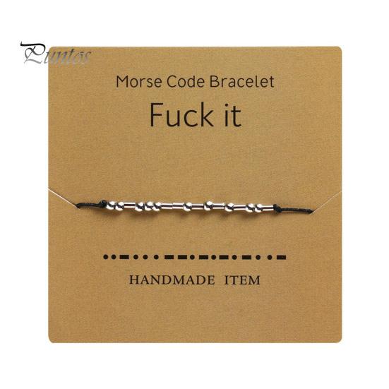 

Браслет з азбукою Морзе з карткою Браслет для пари Символ кохання Розтяжний дизайн Алфавітно-цифровий наручний браслет Святковий подарунок для коханих B