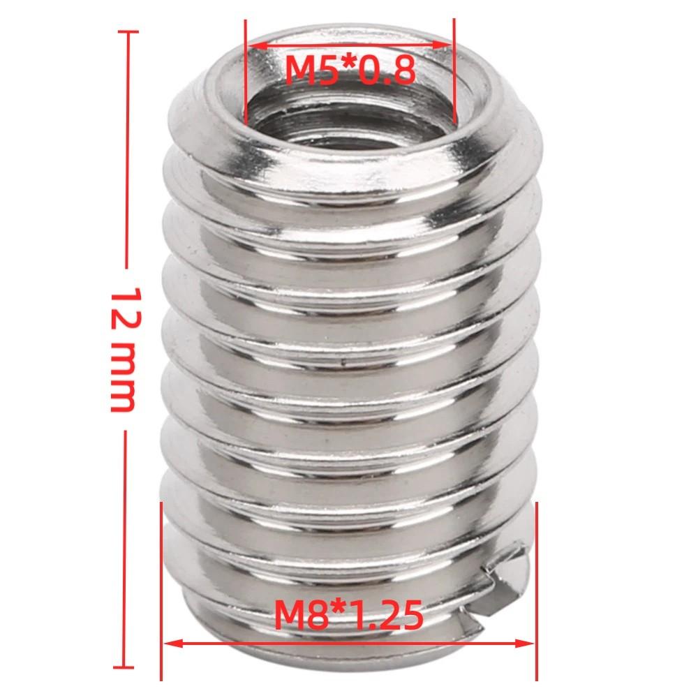 Dado Riduttore di Filettatura M8 x 1.25mm Manicotto Inserto Filettato in Acciaio Inox M5 x 0.8mm Riparazione
