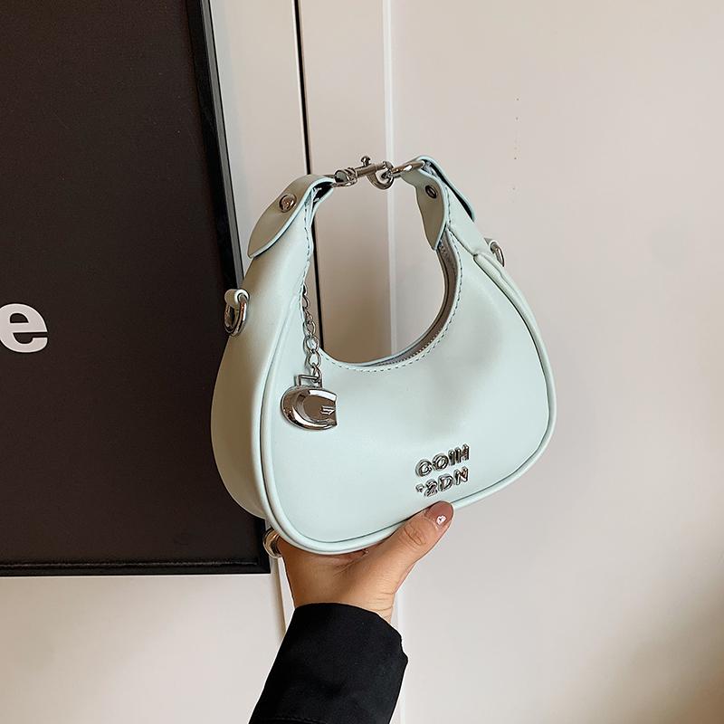 Women Simple Crossbody Bag Chic Letter Design Tote Small Square Pack  Trendy Soft Leather Lady Fashion Handbags