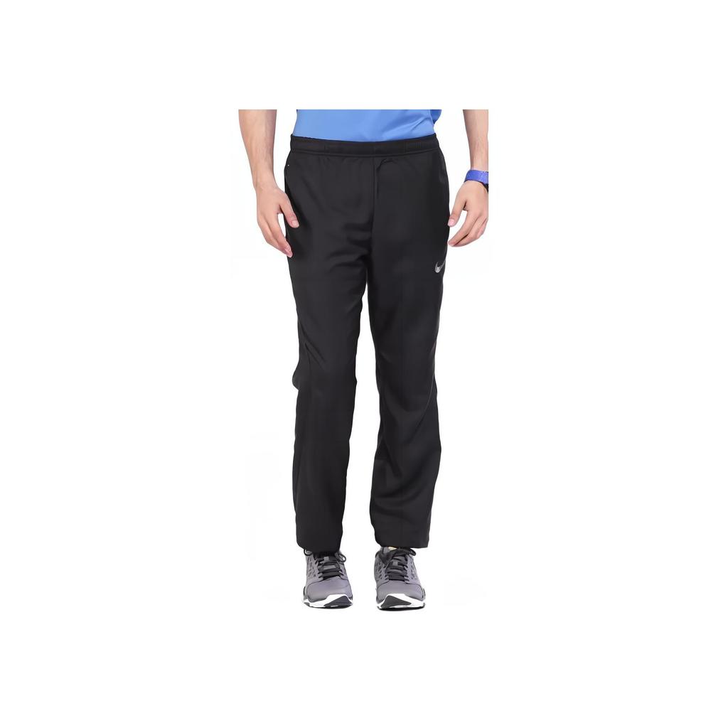 Nike Logo Embroidered Fitted Elastic Straight Leg Casual Pants Men Bottoms Black 688498-010