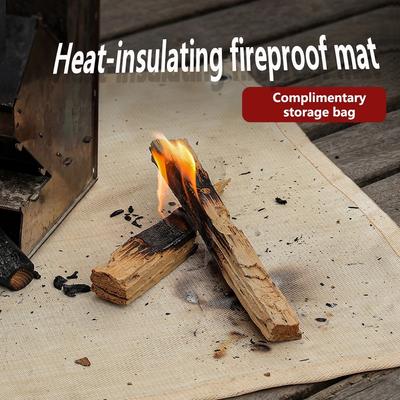 Outdoor Camping Fireproof Cloth Picnic Barbecue Insulation Mat Flame Retardant High Temperature Fire Blanket Fiberglass Mat