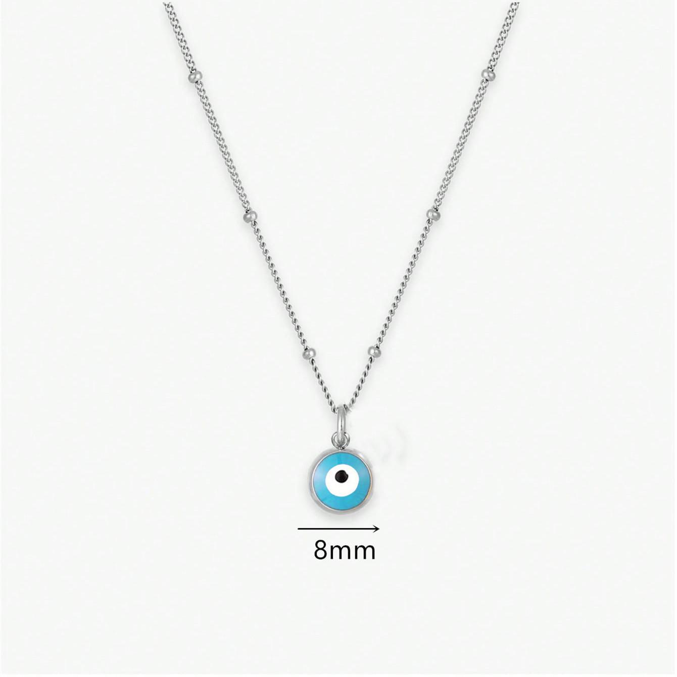 Turkish Blue Eye Gold-Plated Stud Earrings & Devil s Eye Pendant Necklace серебряный