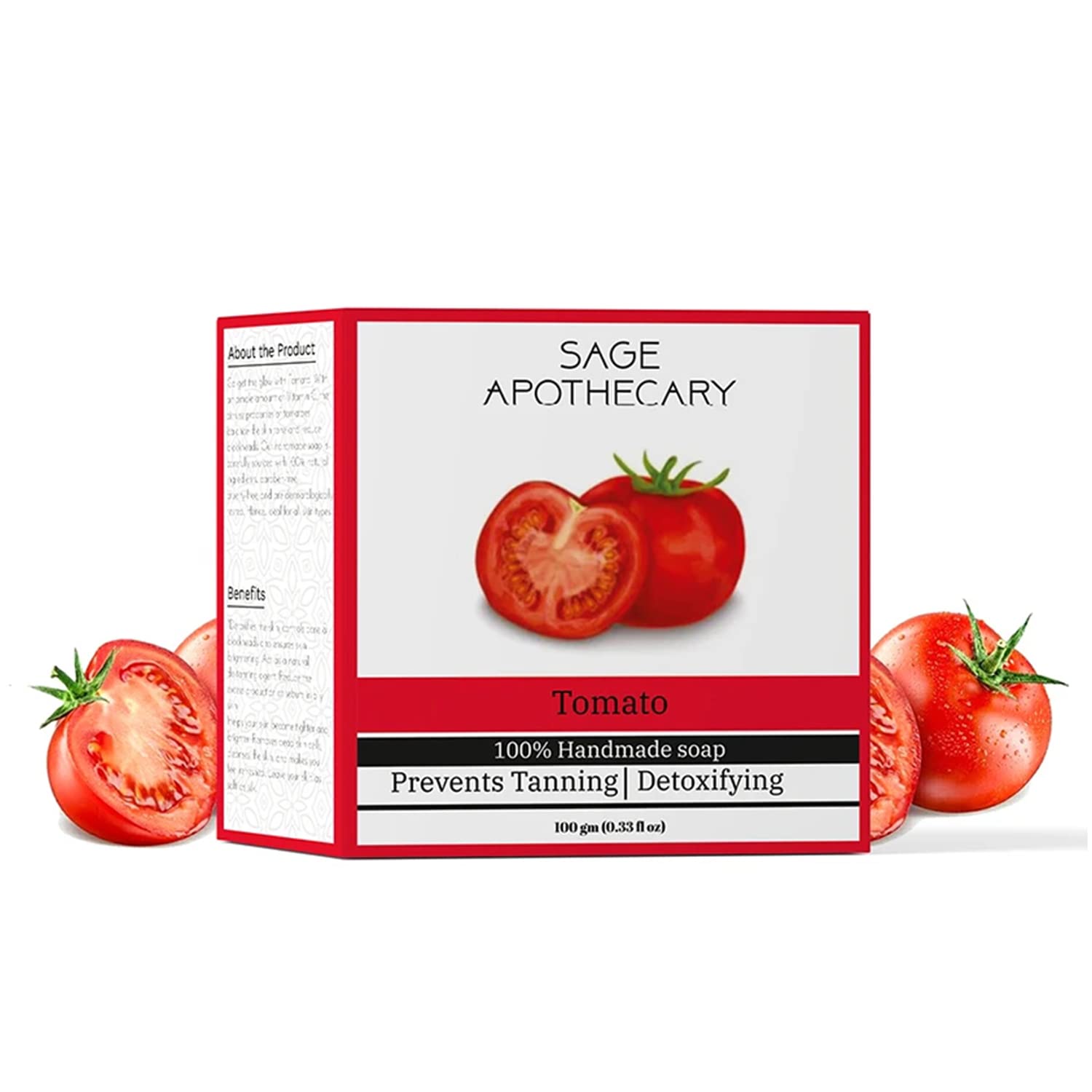 Sage Apothecary Handmade Tomato Soap for Sun burn, Lighten Blemishes and Skin Brightening & Whitening | Best for Dull, Pigmented & Blemished Skin-