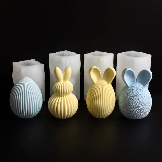 Ostereier-Hase Silikonform DIY gesichtsloser Hase Harz Gips Bastelform Flexibel Wiederverwendbar Kerzenform für Feiertagsdekoration