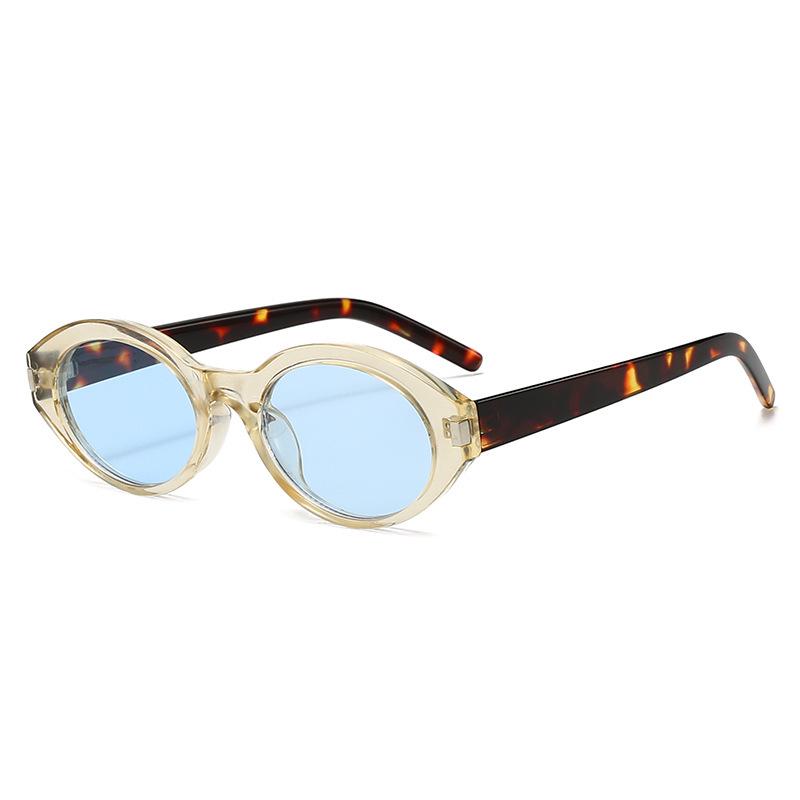 Retro Cat-Eye Tortoiseshell Women's Sunglasses – Fashionable Oval Small Frame with European and American High-End Style.