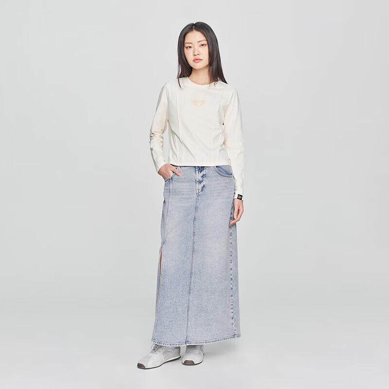 Lee Women's Light Blue Tencel Denim Midi Skirt