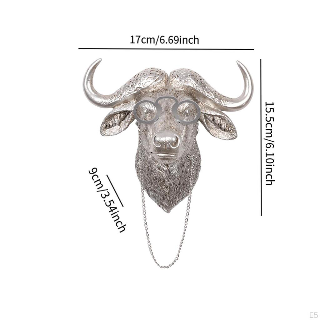 Animal Head Wall Buffalo Sculpture Decor Mount Minimalist Artistic Modern