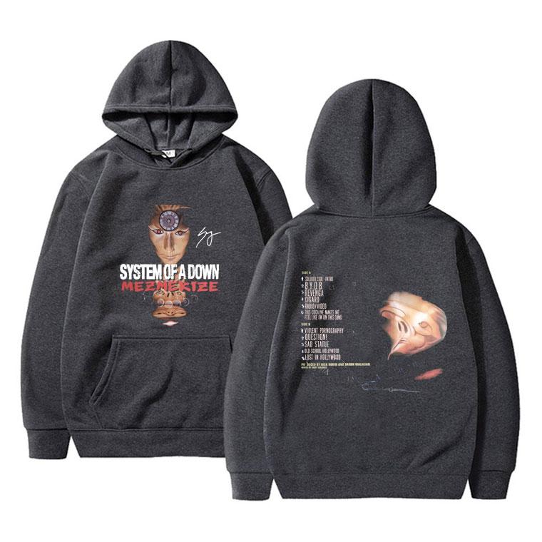 System of a Down Mezmerize Grafik-Hoodie der 90er Jahre – Herrenmode, Oversized Streetwear, Alternative Metal Sweatshirt