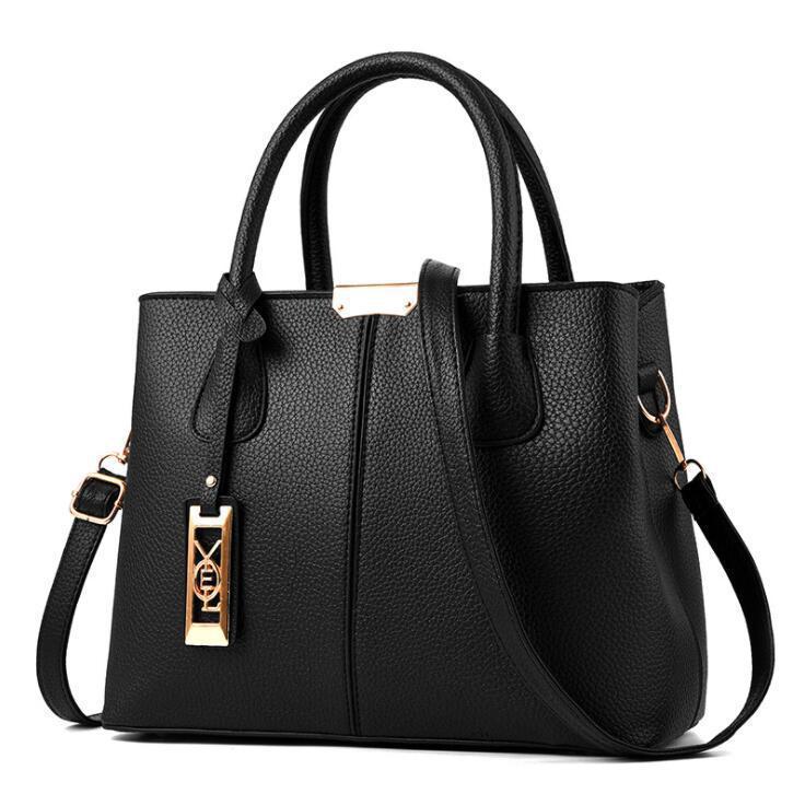 Borsa da donna semplice borsa a spalla borsa a mano in pelle PU grande capacità borsa a tracolla borsa da lista cablata