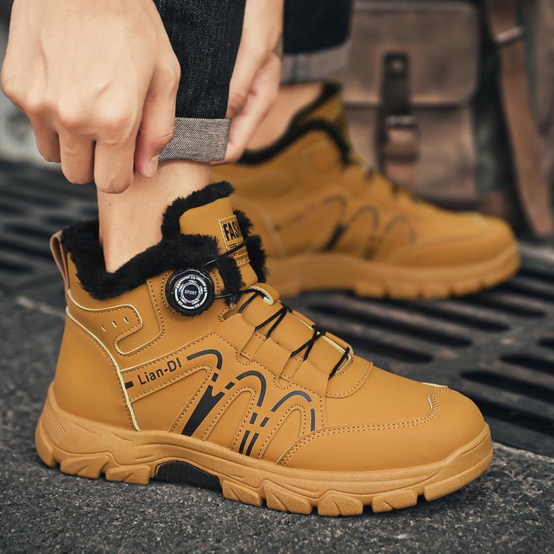 Winter New Style with Plush and Thickened High Top Men's Cotton Shoes Versatile Warm Men's Snow Boots