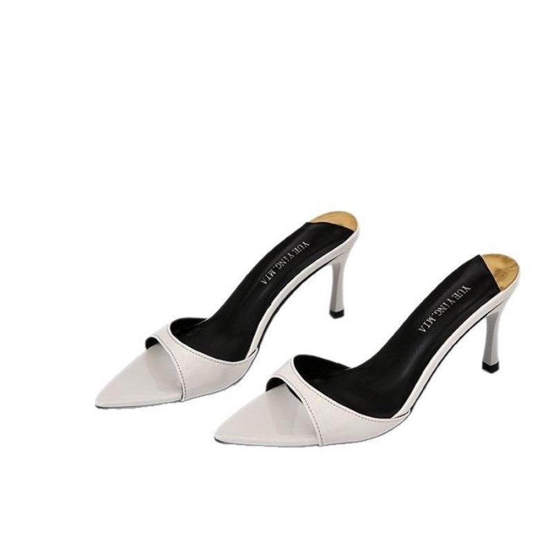 Pointed Stiletto Heels Women Slippers Pumps Summer Designer  Elegant Sexy Office High Heels Flip Flops Luxury Woman Clappers