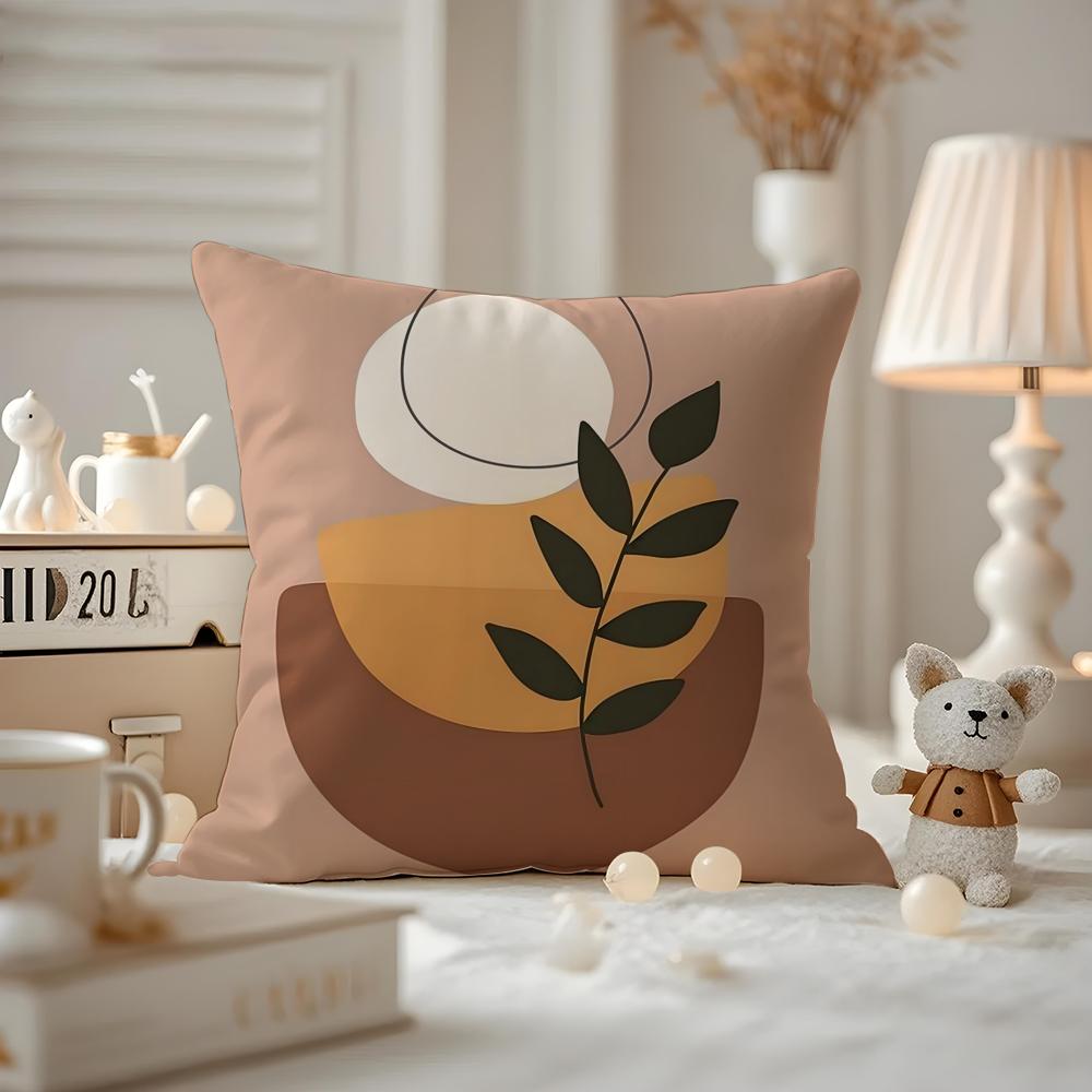 Trend Rustic Geometric Floral Cushion Cover Anti-dustmite Pillowcase Invisible Zipper Silky Short Plush Sofa Cushion Cover