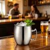 Moscow Mule Cup Stainless Steel Hammered Copper Plated Mug Rust-Proof Cocktail Cup for Whiskey Beer Iced Coffee Dishwasher Safe Gifts