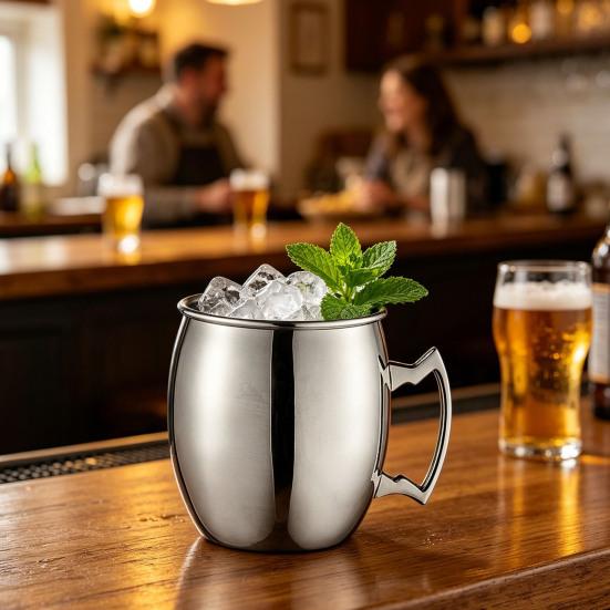 Moscow Mule Cup Stainless Steel Hammered Copper Plated Mug Rust-Proof Cocktail Cup for Whiskey Beer Iced Coffee Dishwasher Safe Gifts