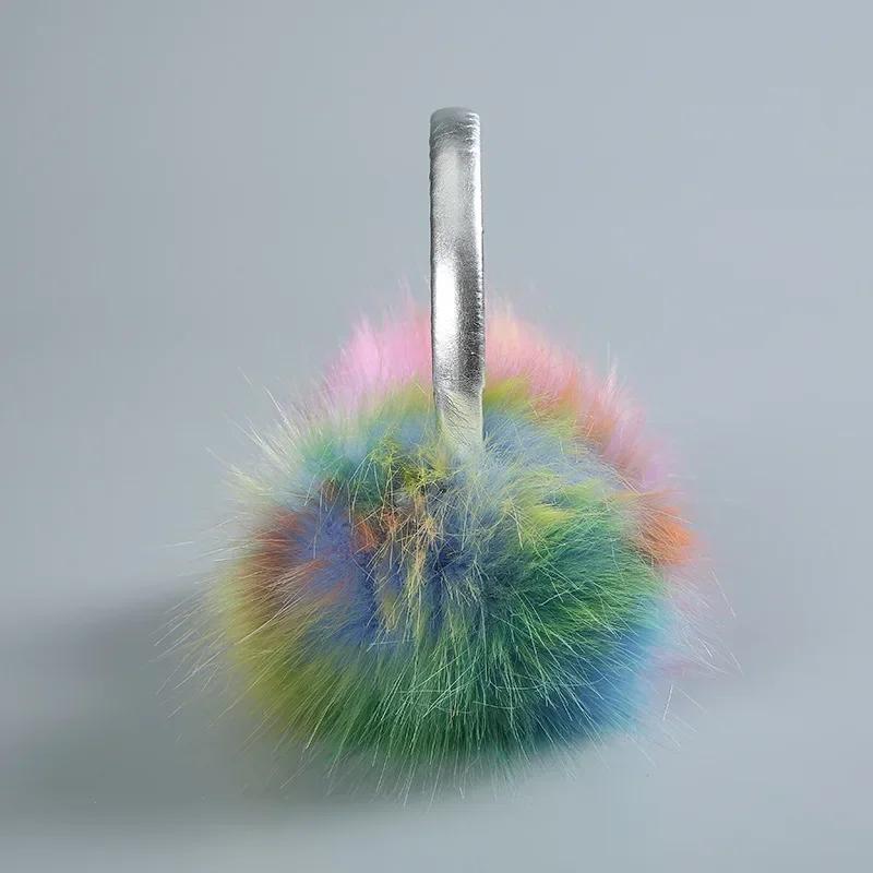 Fashion Color Fluffy Fairy Cold - Proof Imitation Rabbit Fur Top - Mounted Earmuffs for Warm Winter