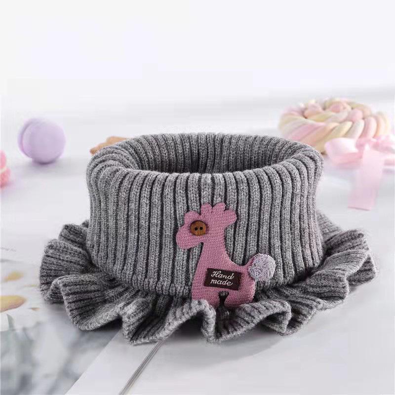 Autumn & Winter Cartoon Neck Warmer for Kids - Warm, Windproof Knit Shawl