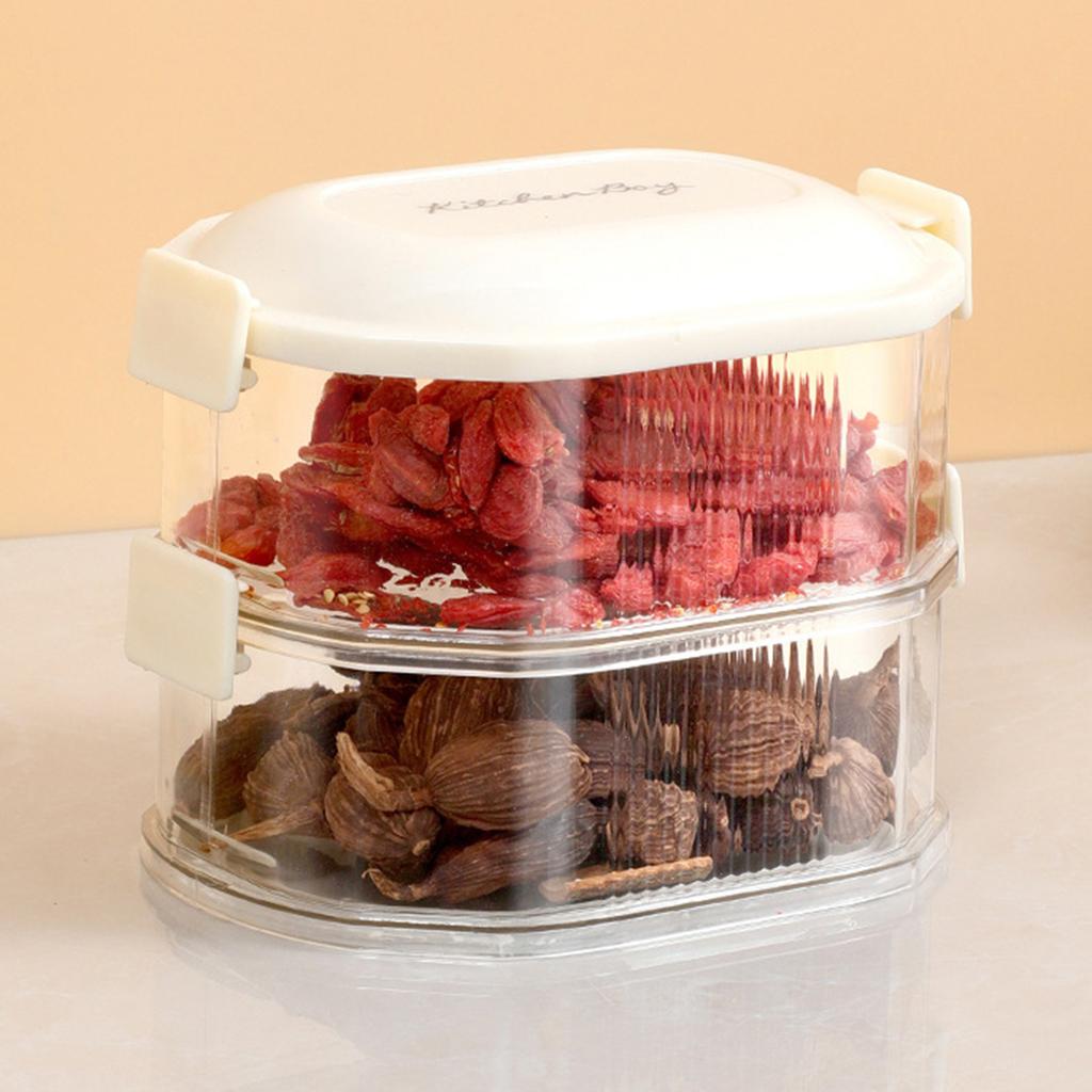 Multi-layer Plastic Spice Storage Boxes Dried Chili Pepper Spice Condiment Boxes Storage Boxes Household Sealed Jars for Kitchen