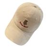 Cute cartoon bear embroidered baseball cap female summer versatile sunshade big head circumference showing face small peaked cap