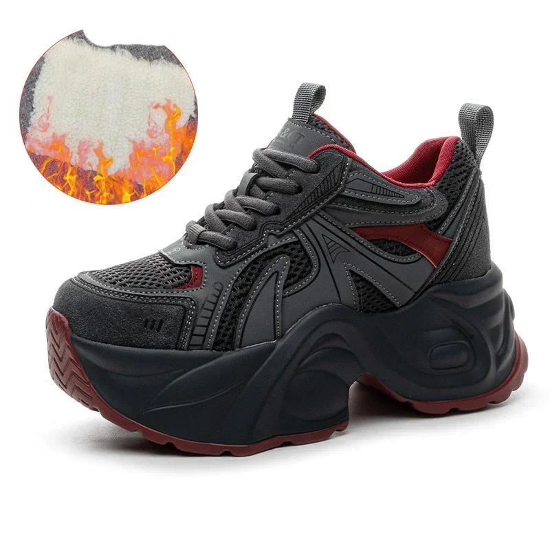 Fashion 7cm Air Mesh Ethnic Comfy Spring Flats Rubber Luxury Chunky Sneaker Concise Women Autumn Synthetic Leather Loafer Shoes