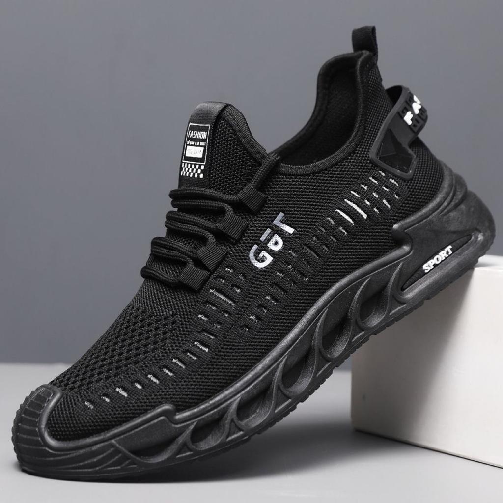 Summer new low-top breathable fish silk mesh lightweight thick-soled dad shoes