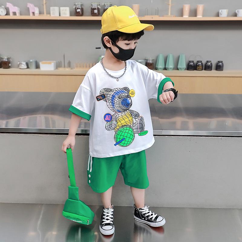 

Летний комплект одежды с короткими рукавами для мальчиков с рисунком 2025 года — модные маленькие и средние размеры 130 cm