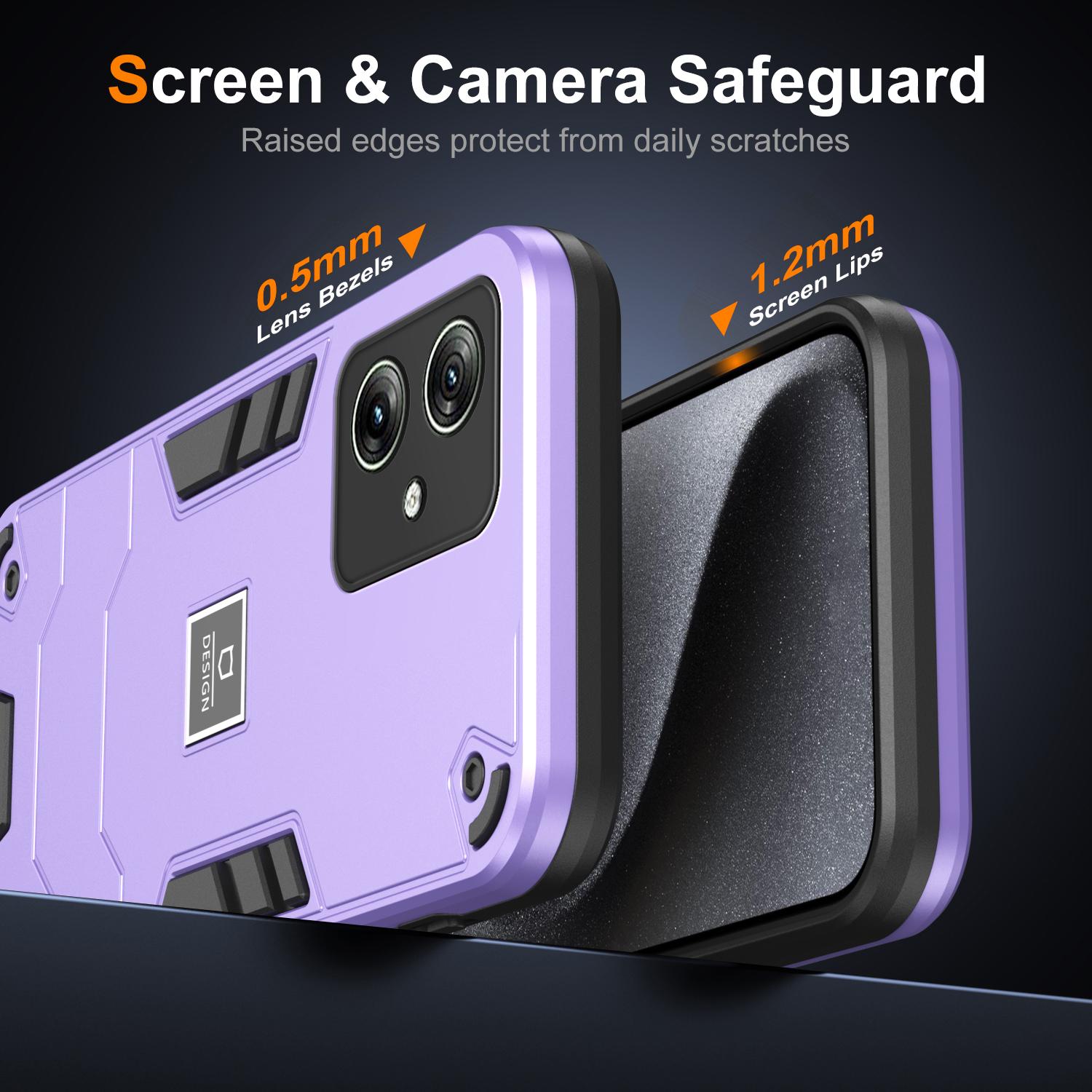 

For Motorola Moto G54 5G Phone Case Dual Layer Hybrid TPU+PC Back Cover Purple