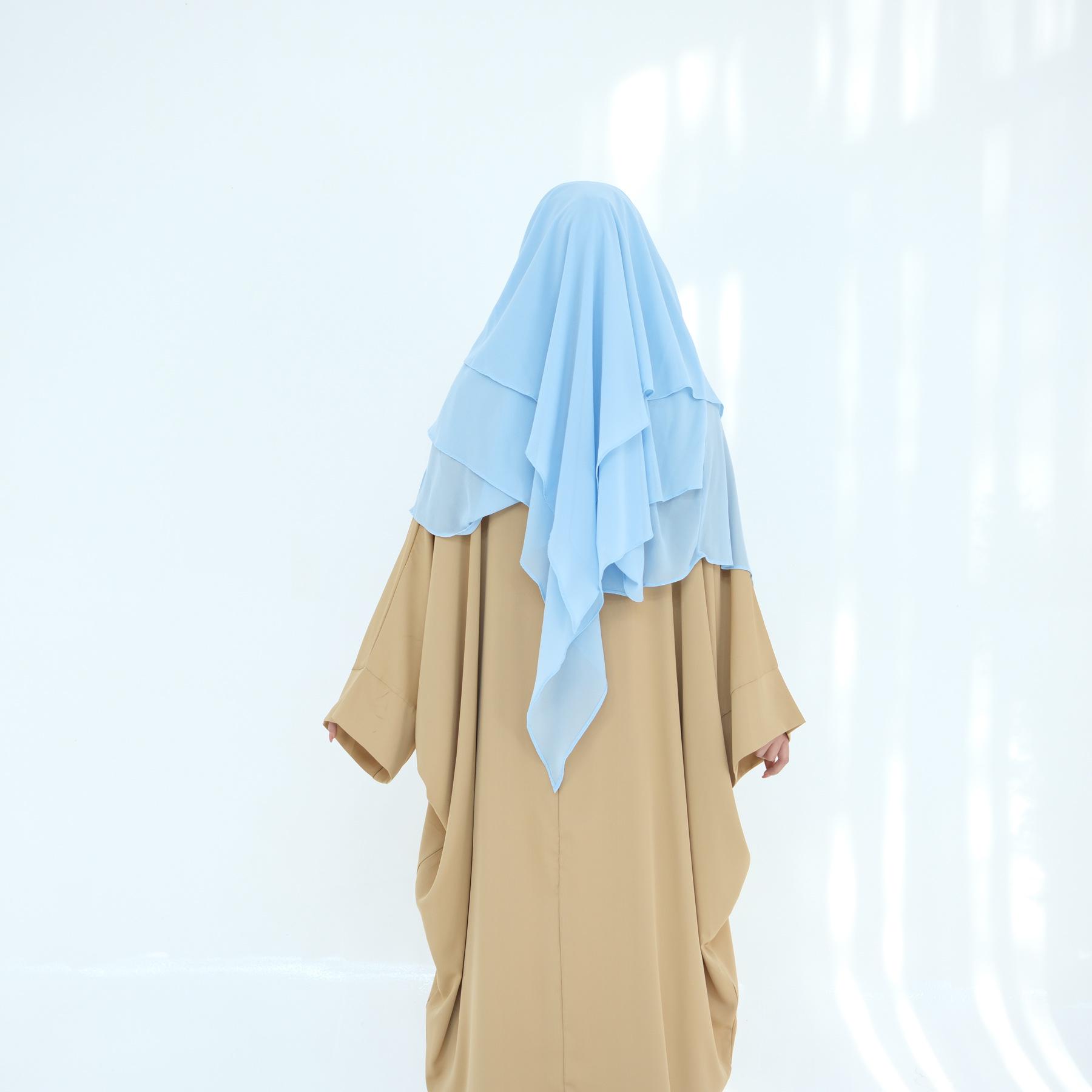 

2025 Лория Ближневосточный Двухслойный Рюш Однотонный Большой Платок-капюшон HJ927 One Size