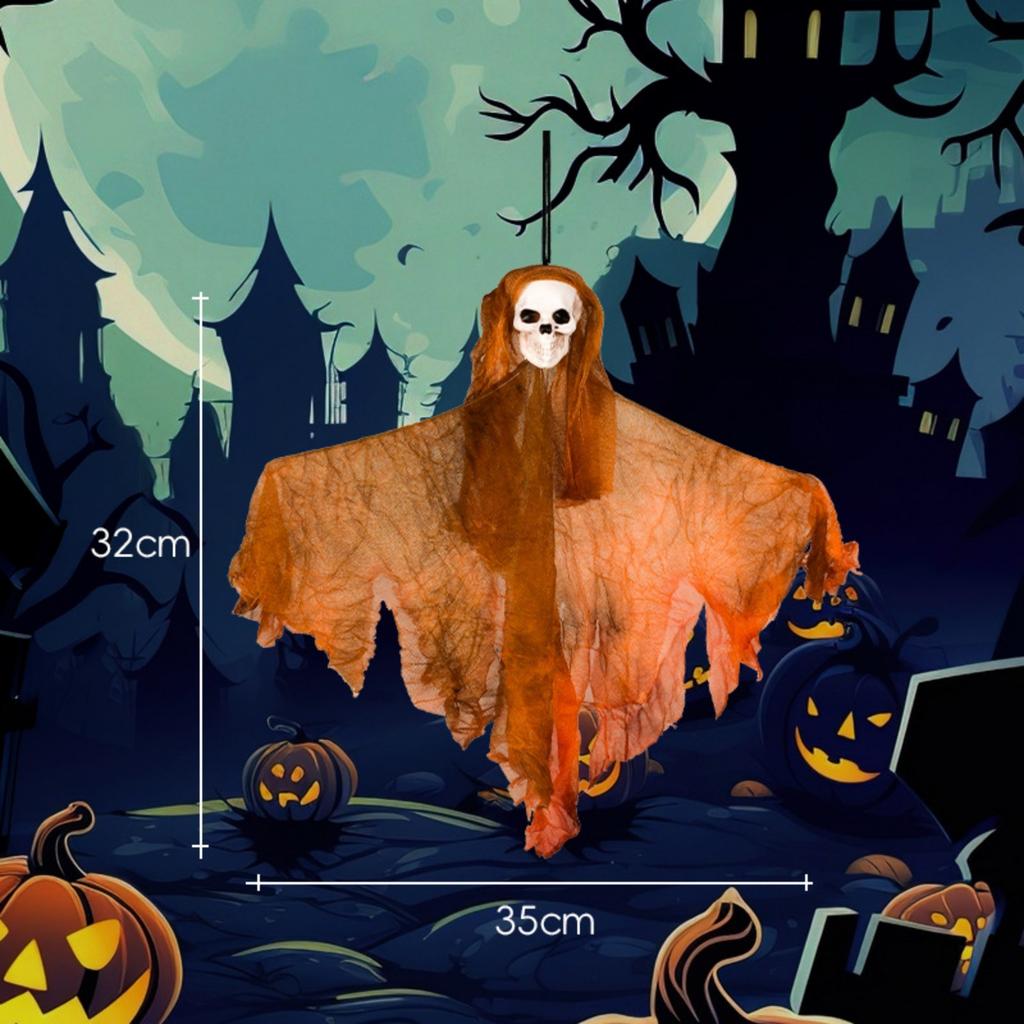 Halloween Hanging Skull Ghost Ornament Haunted House Decoration Horror Props Halloween Party Home Indoor Outdoor Yard Bar Decor