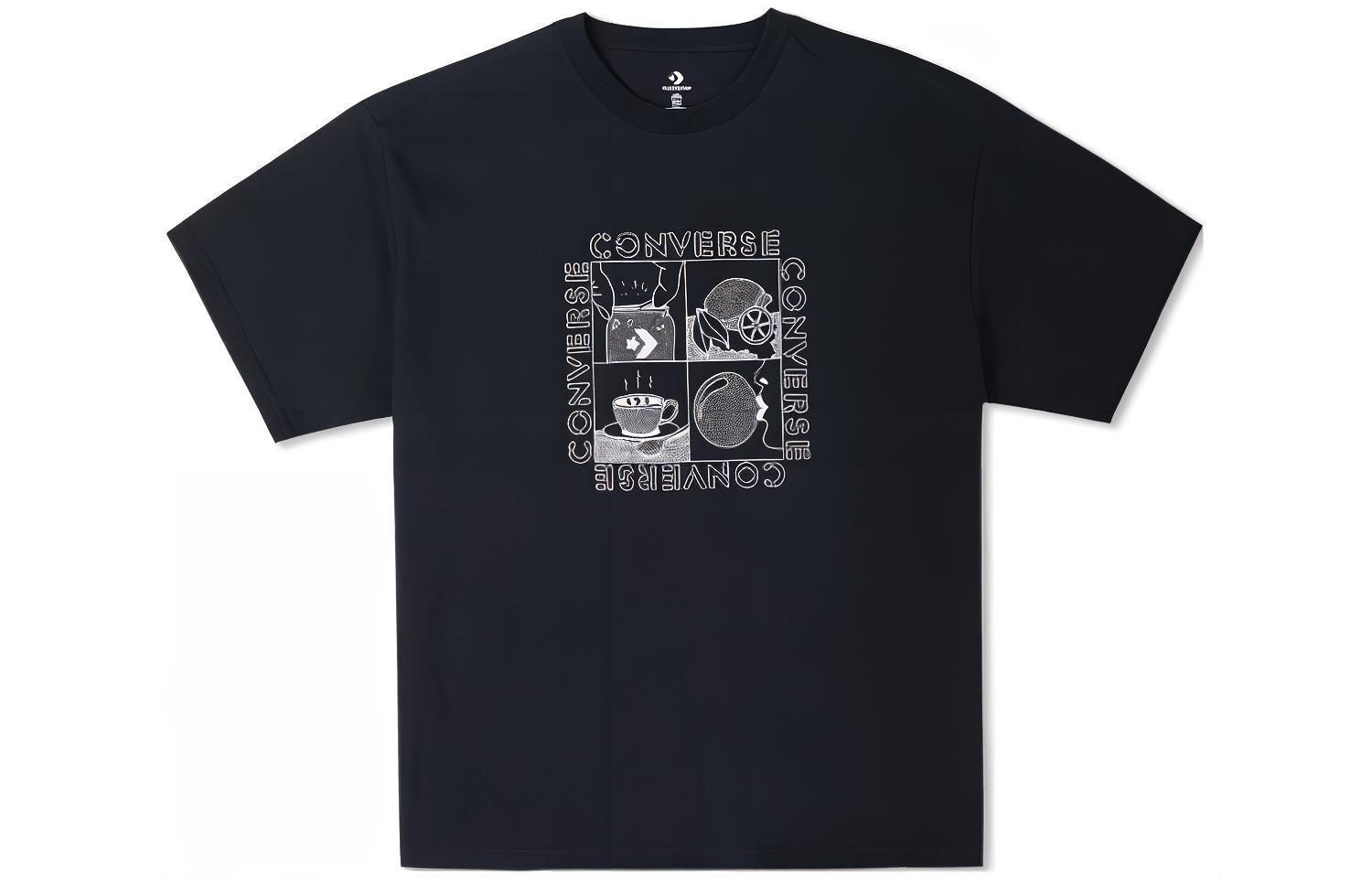 Converse Drop Shoulder Sleeve T-Shirt Men s Black 10024612-A02 S