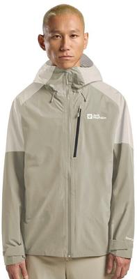 Jacket Jack Wolfskin Eagle Peak 2L Jacket M (A61823) Men Rain Jacket Beige Linen