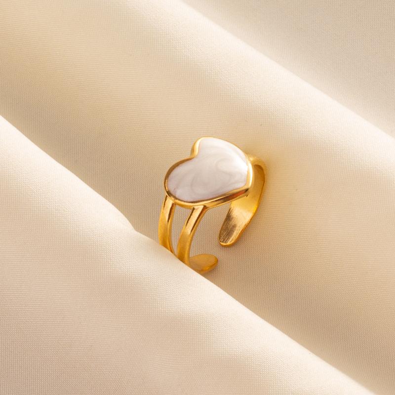 1/3pcs Versatile Ring For Women Stainless Steel Heart-Shaped Gold Color Rings Female Vintage Jewelry Finger Accessories Anillos