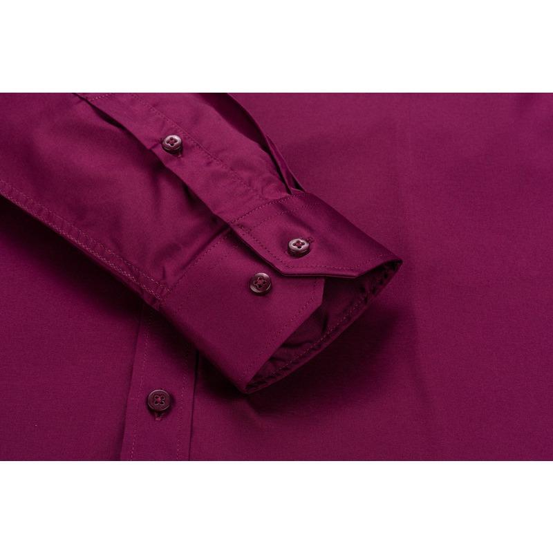 Chemise à manches longues pour hommes Printemps et automne Nouvelle chemise à la mode pour hommes Couleur unie Décontracté Affaires Formel Haut