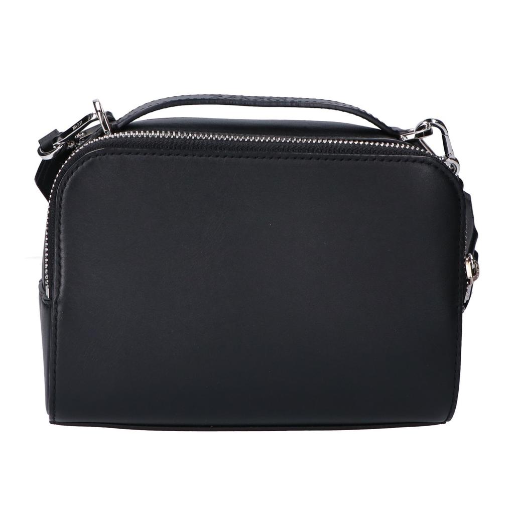 LOEWE Excellent condition 24 year satin calfskin crossbody camera bag mini Shoulder bag Black / SV HardwareUsed